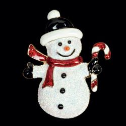 Brosche Schneemann