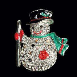 Brosche Schneemann