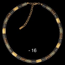Walzencollier 16 grau-rauchtopas