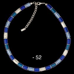 Walzencollier 52 - silber blau