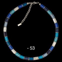 Walzencollier 53 - blau-mix