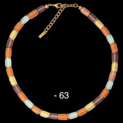 Walzencollier 63 - peach-hellblau