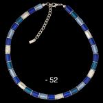 Walzencollier 52 - silber blau