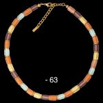 Walzencollier 63 - peach-hellblau